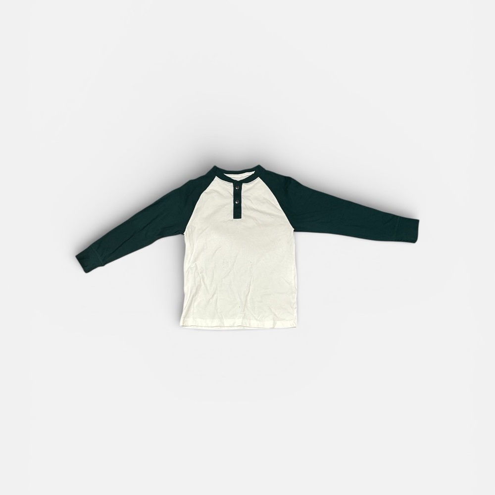 The Children's Place Green and White Long Sleeve Tee